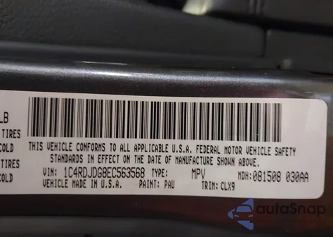 2014 Dodge Durango Limited from USA, damaged, VIN 1C4RDJDG8EC563568
